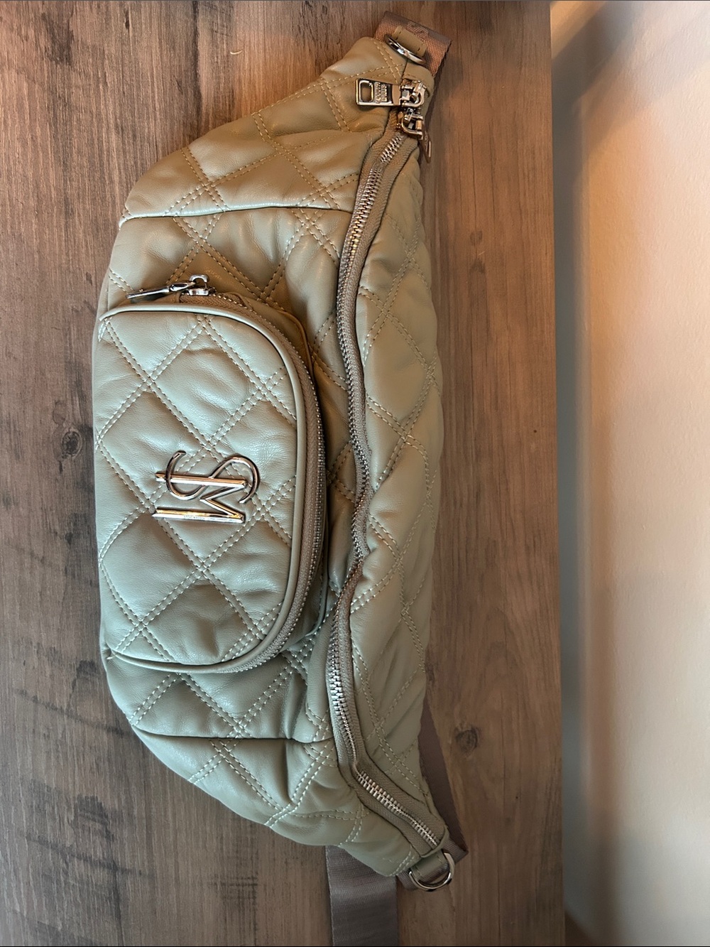 Steve Madden Quilted Sage Crossbody Sling